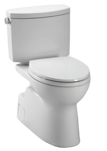 TOTO CST474CEFG VESPIN II 1.28 GPF TWO-PIECE ELONGATED TOILET WITH SANAGLOSS AND DOUBLE CYCLONE TECH