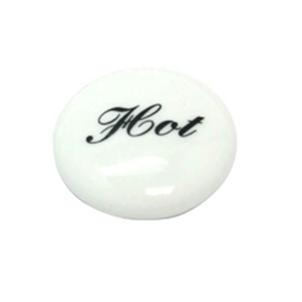 ROHL C7673H ITALIAN KITCHEN AND BATH WHITE PORCELAIN INSERT WITH "HOT" IN SCRIPT