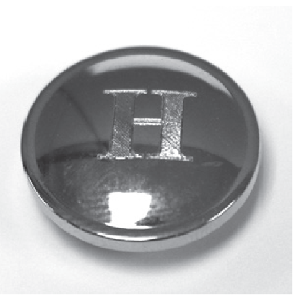 ROHL C7699/1H ITALIAN KITCHEN AND BATH ALL METAL PRESSURE FIT COVER CAP WITH LETTER "H" IN SCRIPT