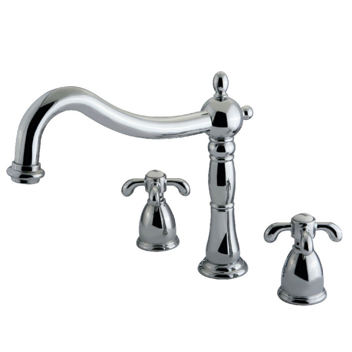 KINGSTON BRASS KS134TX FRENCH COUNTRY 9 INCH TWO-HANDLE DECK MOUNT ROMAN TUB FAUCET