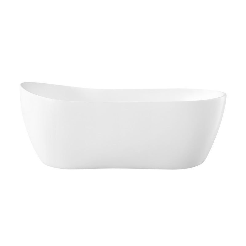 OVE DECORS 15BTU-ISAA58-WHTMO ISAAC 58 INCH SEAMLESS WHITE ACRYLIC FREESTANDING SLIPPER BATHTUB
