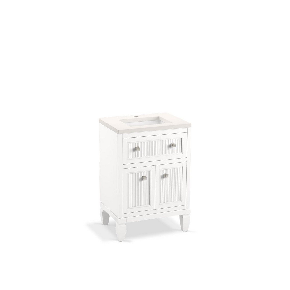KOHLER K-33535-ASB HEARTHAVEN 24 5/8 INCH FREE-STANDING SINGLE SINK BATHROOM VANITY WITH QUARTZ TOP