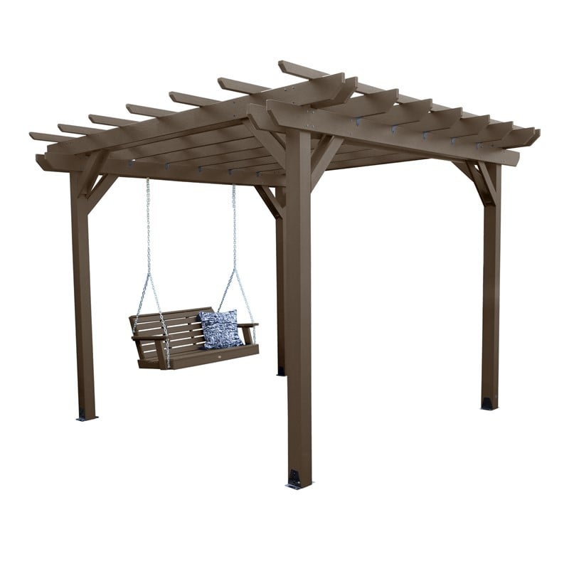 Highwood Usa AD-KITPGLA121202 Bodhi Pergola 12 Inch X 12 Inch And Weatherly 5 Foot Swing Set