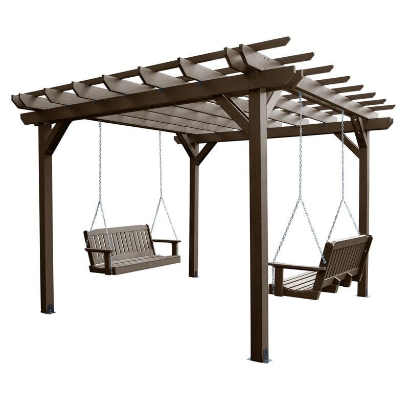 Highwood Usa AD-KITPGLA121204 Bodhi Pergola 12 Inch X 12 Inch With 2 Lehigh 4 Foot Swings