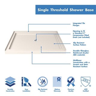 Single Threshold Shower Base Biscuit Highlights