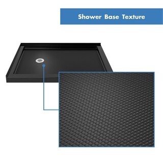 Black double threshold shower base L texture