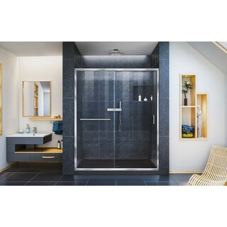 Infinity Z Shower Door 60 Chrome Black Base