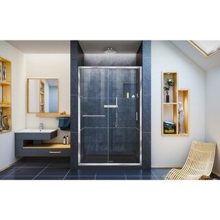 Infinity Z Shower Door 48 Chrome Black Base