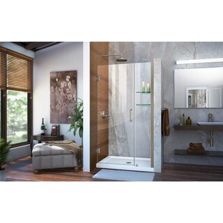 Unidoor Shower Door and Base with glass shelves 04