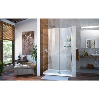 Unidoor Shower Door with Base and glass shelves 01