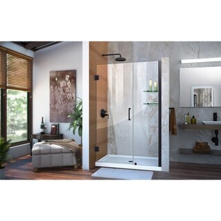 Unidoor Shower Door with Base and glass shelves 09