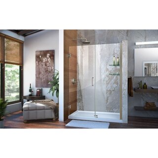 Unidoor Shower Door with Base and glass shelves 04