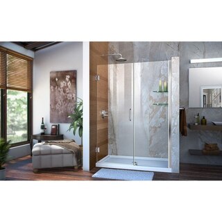 Unidoor Shower Door with Base and glass shelves 01