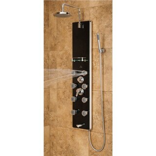 PULSE ShowerSpas Makena II ShowerSpa Black Glass Shower Panel