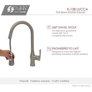 STYLISH Kitchen Faucet,One Handle,Brushed Nickel Finish Pull Down,Ceramic Cartridge K108B-Toscana