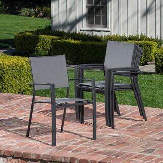 7 Piece Dining Set Gray Outdoor Furniture Hanover FRESDN7PC-GRY Fresno 