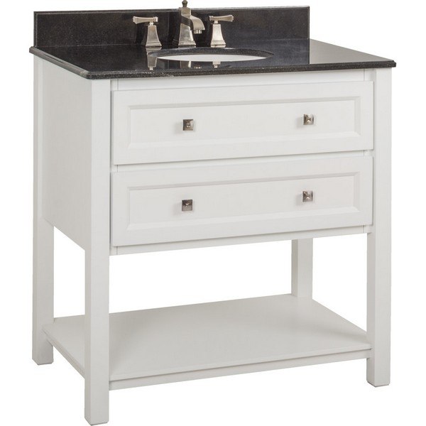 Hardware Resources Vn Adl 36 Wh Bg, 30 Inch Vanity With Granite Top