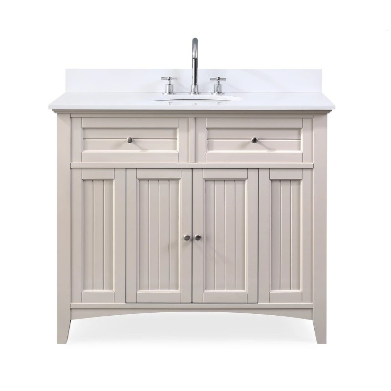 Chans Furniture Zk 47538tp 42 Inch Thomasville Cottage Style Taupe Bathroom Cabinet Sink Vanity - Cottage Style Bathroom Vanities Cabinets