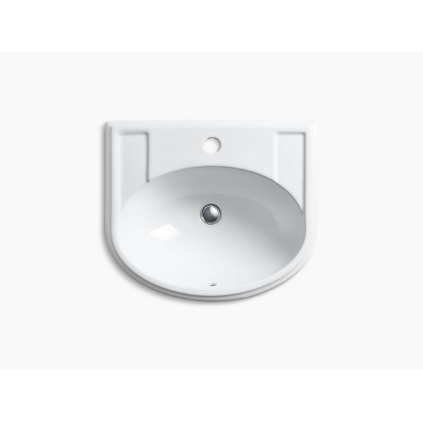 Dune KOHLER K-2279-1-NY Devonshire Self-Rimming Bathroom Sink with Single-Hole Faucet Drilling 