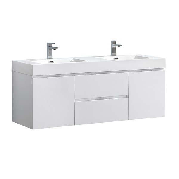 Double Sink Modern Bathroom Vanity, 60 Inch Bathroom Vanity Top Only