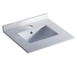 FRESCA FCT2024WH-U OXFORD 24 INCH WHITE COUNTERTOP WITH UNDERMOUNT SINK