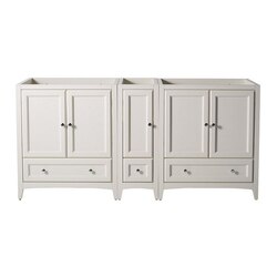 FRESCA FCB20-301230AW OXFORD 71 INCH ANTIQUE WHITE TRADITIONAL DOUBLE SINK BATHROOM CABINETS