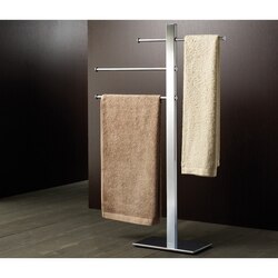 GEDY 7631-13 BRIDGE 16 INCH SQUARE CHROMED BRASS TOWEL STAND
