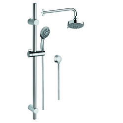 GEDY SUP1009 SUPERINOX SHOWER SYSTEM IN CHROME WITH HAND SHOWER, SHOWERHEAD, SLIDING RAIL, AND WATER CONNECTION