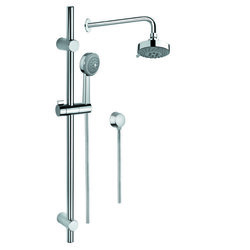 GEDY SUP1012 SUPERINOX SHOWER SYSTEM IN CHROME WITH HAND SHOWER WITH SLIDING RAIL, SHOWERHEAD, AND WATER CONNECTION
