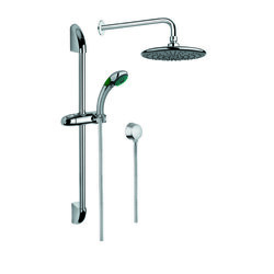 GEDY SUP1014 SUPERINOX SHOWER SYSTEM IN CHROME WITH HAND SHOWER WITH SLIDING RAIL, SHOWERHEAD, AND WATER CONNECTION