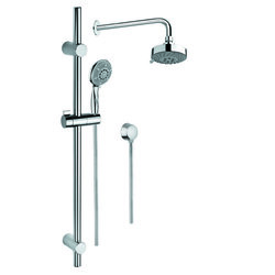 GEDY SUP1023 SUPERINOX CHROME SHOWER SOLUTION WITH HAND SHOWER WITH SLIDING RAIL, SHOWERHEAD, AND WATER CONNECTION