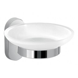 GEDY 5311-13 FEBO FROSTED GLASS SOAP DISH WITH CHROME MOUNTING