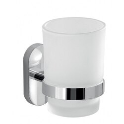 GEDY 5310-13 FEBO GLASS TOOTHBRUSH HOLDER WITH CHROME MOUNTING