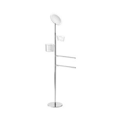 GEDY 2130-13 VIRGINIA 17 INCH CHROME TOWEL STAND WITH ACCESSORIES HOLDER