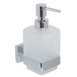 GEDY A081-13 ELBA WALL FROSTED GLASS SOAP DISPENSER WITH CHROME MOUNTING