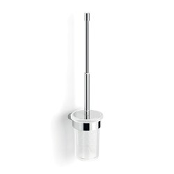 GEDY A133-03-13 AZZORRE WALL MOUNTED FROSTED GLASS TOILET BRUSH HOLDER WITH TELESCOPIC HANDLE