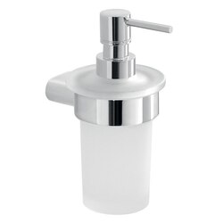 GEDY A181-13 AZZORRE FROSTED GLASS SOAP DISPENSER WITH CHROME MOUNTING