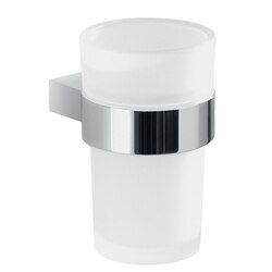 GEDY A210-13 CANARIE WALL MOUNT FROSTED GLASS TOOTHBRUSH HOLDER WITH CHROME MOUNTING