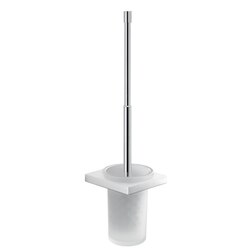 GEDY A333-03-13 LANZAROTE POLISH CHROME TOILET BRUSH AND HOLDER WITH TELESCOPIC HANDLE