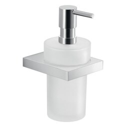 GEDY A381-13 LANZAROTE MODERN ROUND WALL MOUNTED FROSTED GLASS SOAP DISPENSER