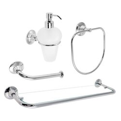 GEDY ASCOT1600 ASCOT 4-PIECE WALL MOUNTED CHROME BATHROOM ACCESSORY SET