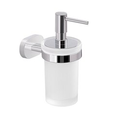 GEDY BE81-13 BERNINA WALL MOUNTED FROSTED GLASS SOAP DISPENSER WITH CHROME MOUNTING