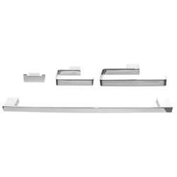 GEDY LG1100 LOUNGE WALL MOUNTED 4-PIECE SQUARE BATHROOM ACCESSORY SET IN CHROME