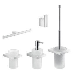 GEDY LZ1129 LANZAROTE CHROME 5 PIECE WALL MOUNTED ACCESSORY SET