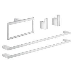 GEDY LZ1170 LANZAROTE CHROME HIS AND HERS BATHROOM HARDWARE SET