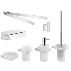 GEDY LZ1211 LANZAROTE COMPLETE WALL MOUNTED CHROME BATHROOM ACCESSORY SET
