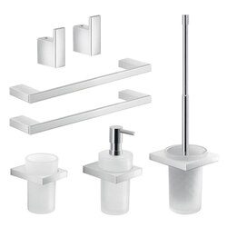GEDY LZ1226 LANZAROTE WALL MOUNTED 7 PIECE CHROME ACCESSORY SET