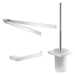 GEDY LZ213 LANZAROTE CHROME WALL MOUNTED BATHROOM ACCESSORY SET