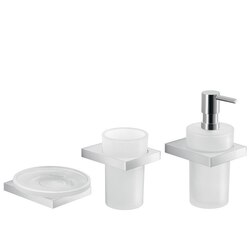 GEDY LZ281 LANZAROTE CHROME WALL MOUNTED BATHROOM ACCESSORY SET