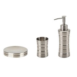GEDY NAS200 NAOS 3 PIECE STAINLESS STEEL ACCESSORY SET IN BRUSHED NICKEL